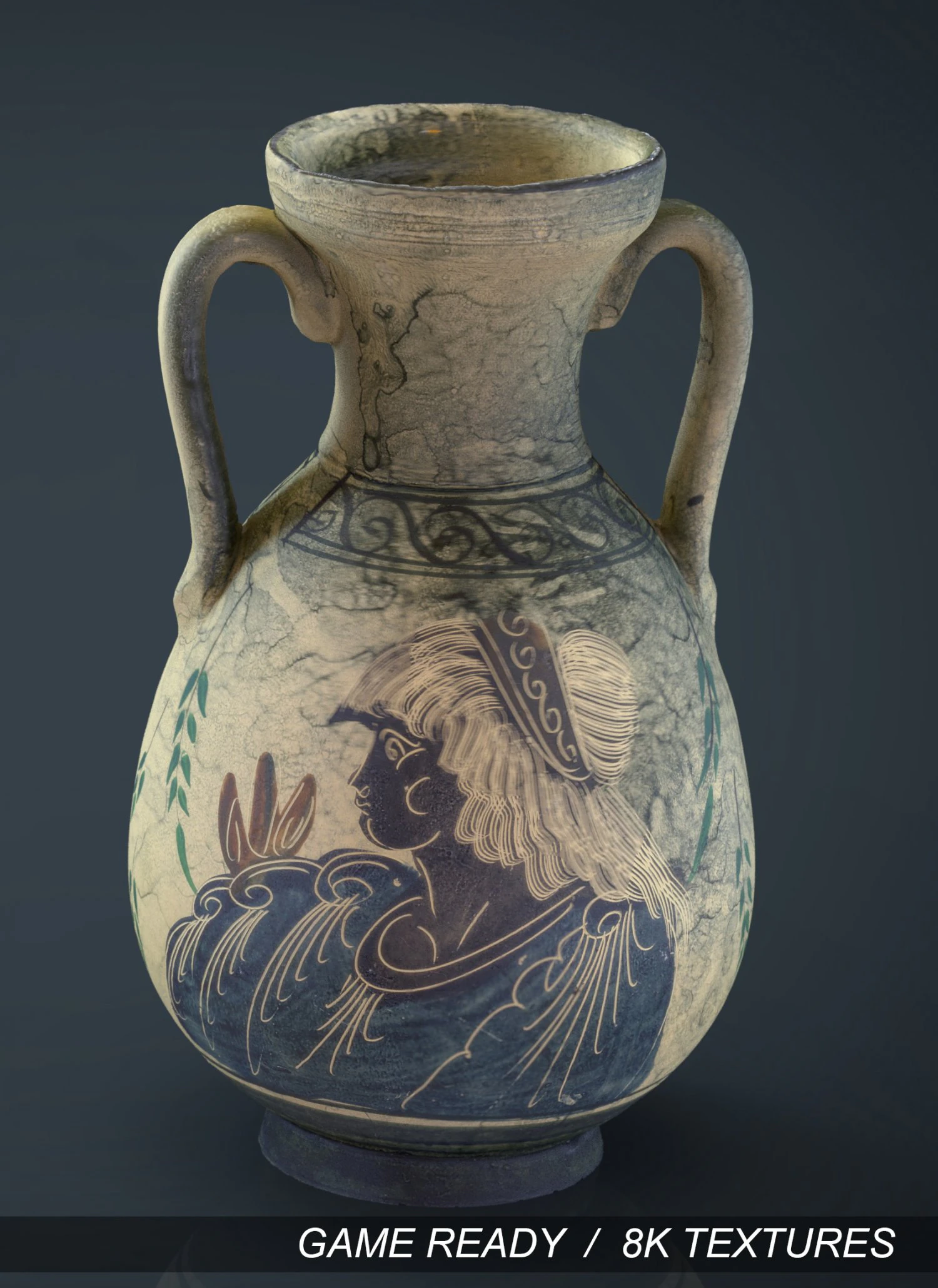 greek vase 2 3D Model .c4d .max .obj .3ds .fbx .stl .blend