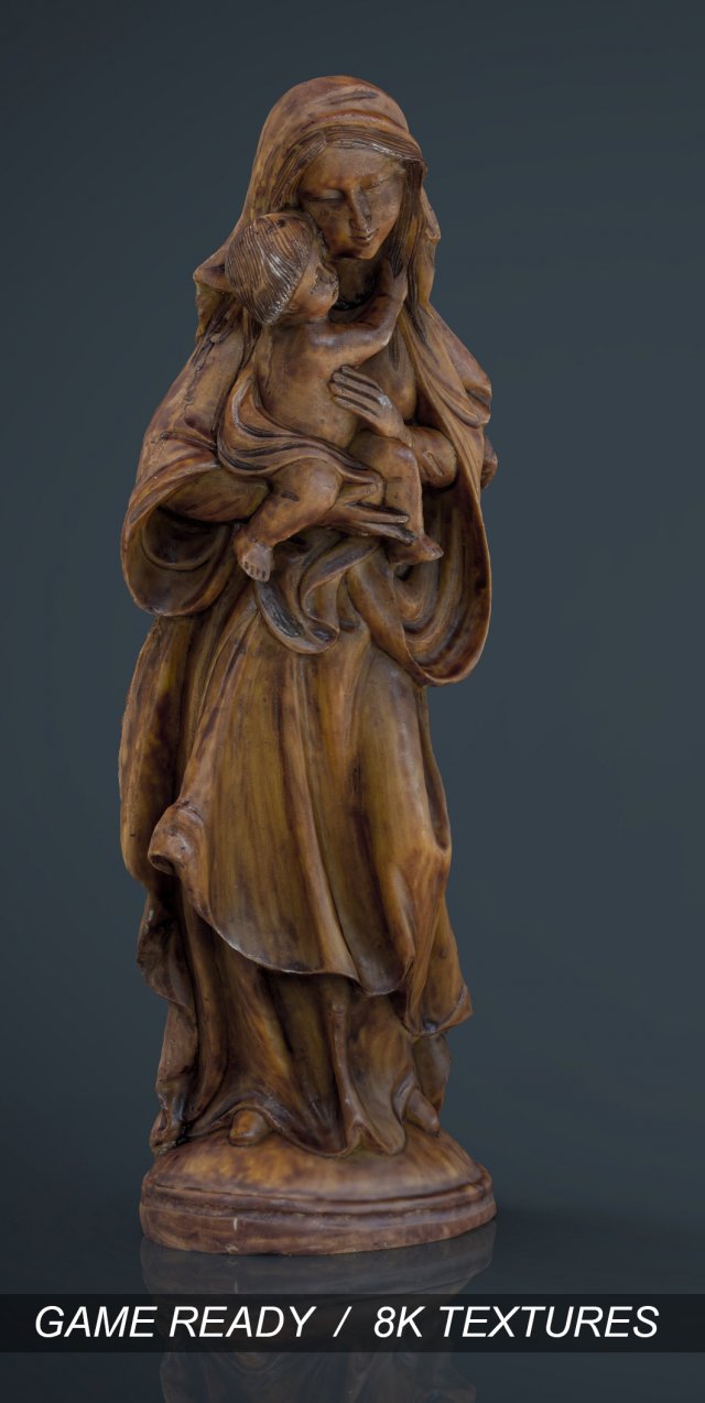 virgin mary 3D Модель .c4d .max .obj .3ds .fbx .stl .blend 