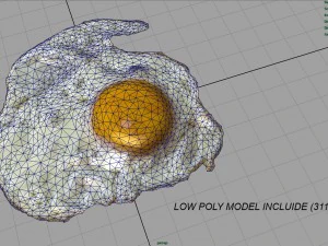 смажене яйце 3D Модель