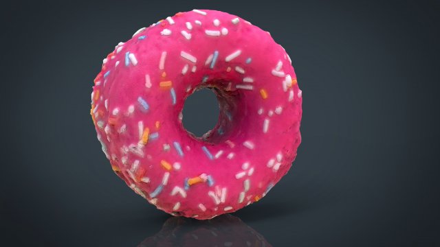 pink donut Model 3D .c4d .max .obj .3ds .fbx .stl .blend 