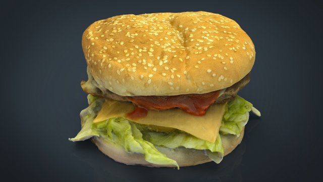 hambuger 3D Модель .c4d .max .obj .3ds .fbx .stl .blend 