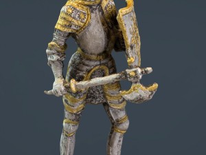 medieval knight statue 1 3D Model
