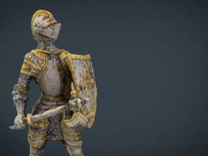 medieval knight statue 1 3D Model