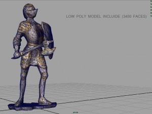 medieval knight statue 1 Modello 3D