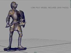 medieval knight statue 1 3D Model