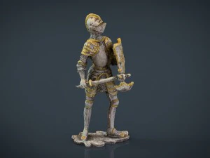 medieval knight statue 1 3D Model