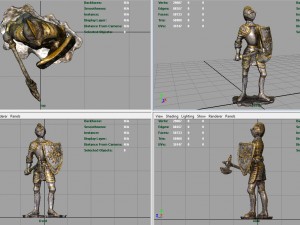 medieval knight statue 1 Modello 3D