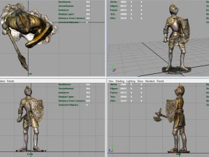 medieval knight statue 1 3D Model