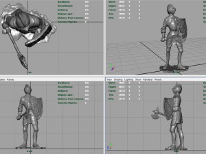 medieval knight statue 1 Modello 3D