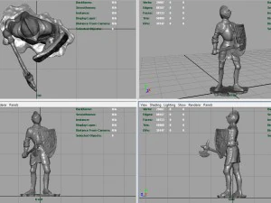 medieval knight statue 1 3D Model
