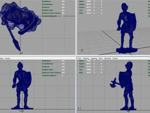 medieval knight statue 1 3D Model