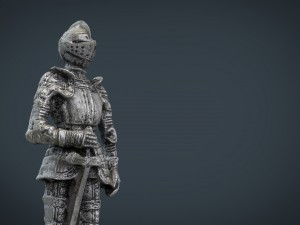 medieval knight statue 3 Model 3D