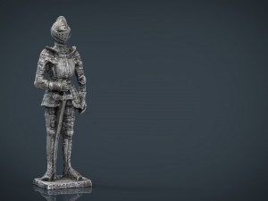medieval knight statue 3 Model 3D
