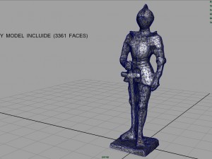 medieval knight statue 3 Model 3D