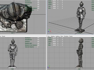 medieval knight statue 3 Model 3D