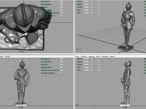 medieval knight statue 3 Model 3D
