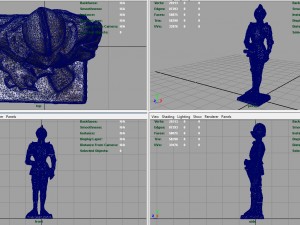 medieval knight statue 3 Model 3D