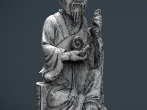3d hd model of realistic old chinese figure statue 3D मॉडल
