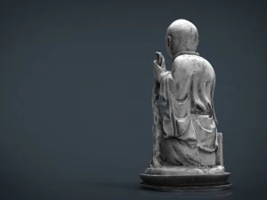 3d hd model of realistic old chinese figure statue 3D Model