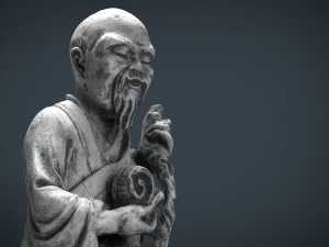 3d hd model of realistic old chinese figure statue 3D Model