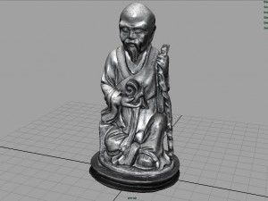 3d hd model of realistic old chinese figure statue Modello 3D