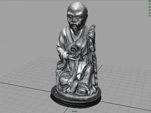 3d hd model of realistic old chinese figure statue 3D Model