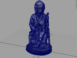 3d hd model of realistic old chinese figure statue Modello 3D