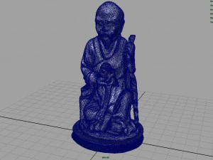 3d hd model of realistic old chinese figure statue 3D Model
