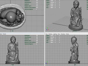 3d hd model of realistic old chinese figure statue 3D Model