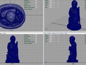 3d hd model of realistic old chinese figure statue Modello 3D