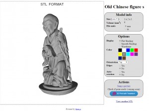 3d hd model of realistic old chinese figure statue Modello 3D