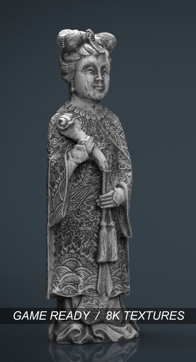 old chinese figure statue woman Modelo 3D .c4d .max .obj .3ds .fbx .stl .blend 