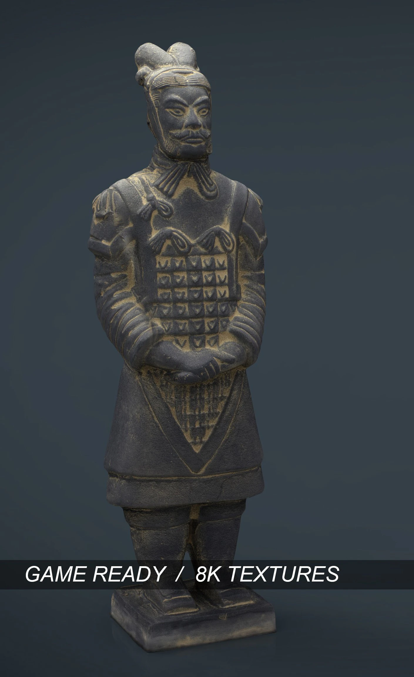 terracotta warriors general 3D Model .c4d .max .obj .3ds .fbx .stl .blend 