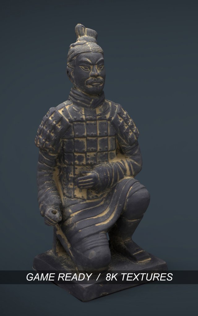 terracotta warriors archer Model 3D .c4d .max .obj .3ds .fbx .stl .blend 