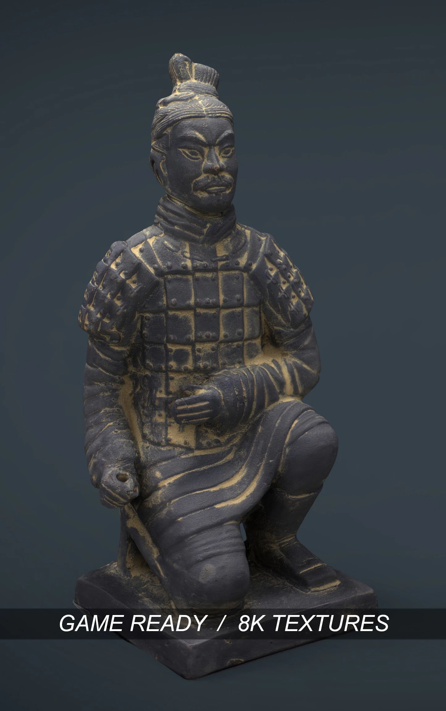 terracotta warriors archer 3D Model .c4d .max .obj .3ds .fbx .stl .blend