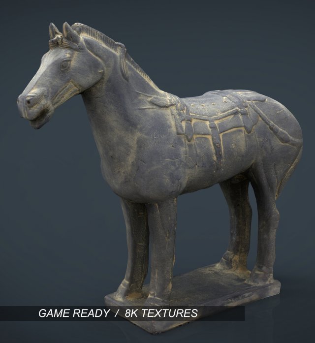 terracotta warriors war horse 3D Model .c4d .max .obj .3ds .fbx .stl .blend 