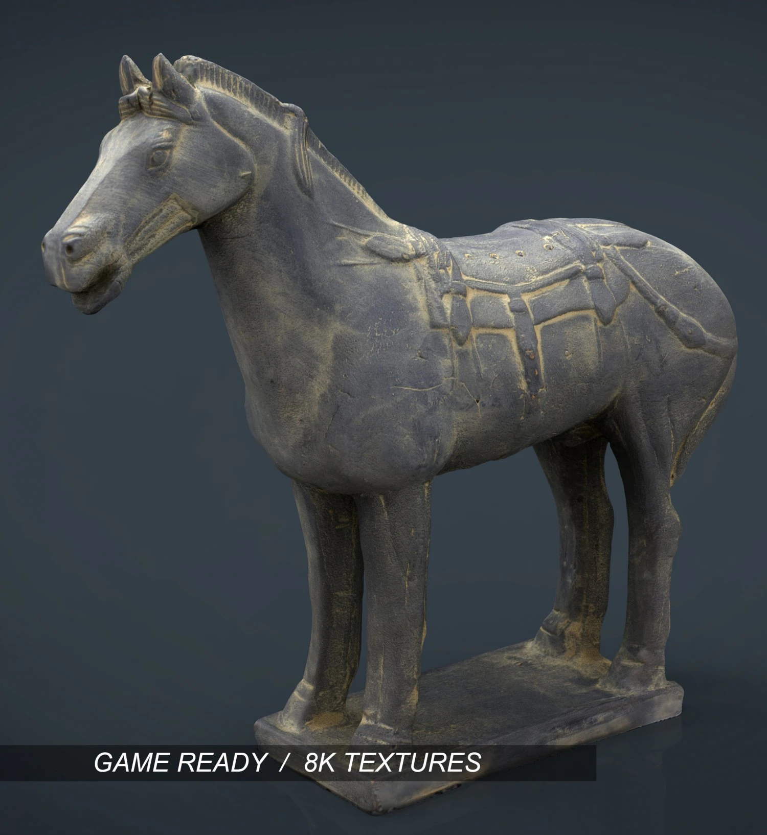terracotta warriors war horse 3D Model .c4d .max .obj .3ds .fbx .stl .blend 