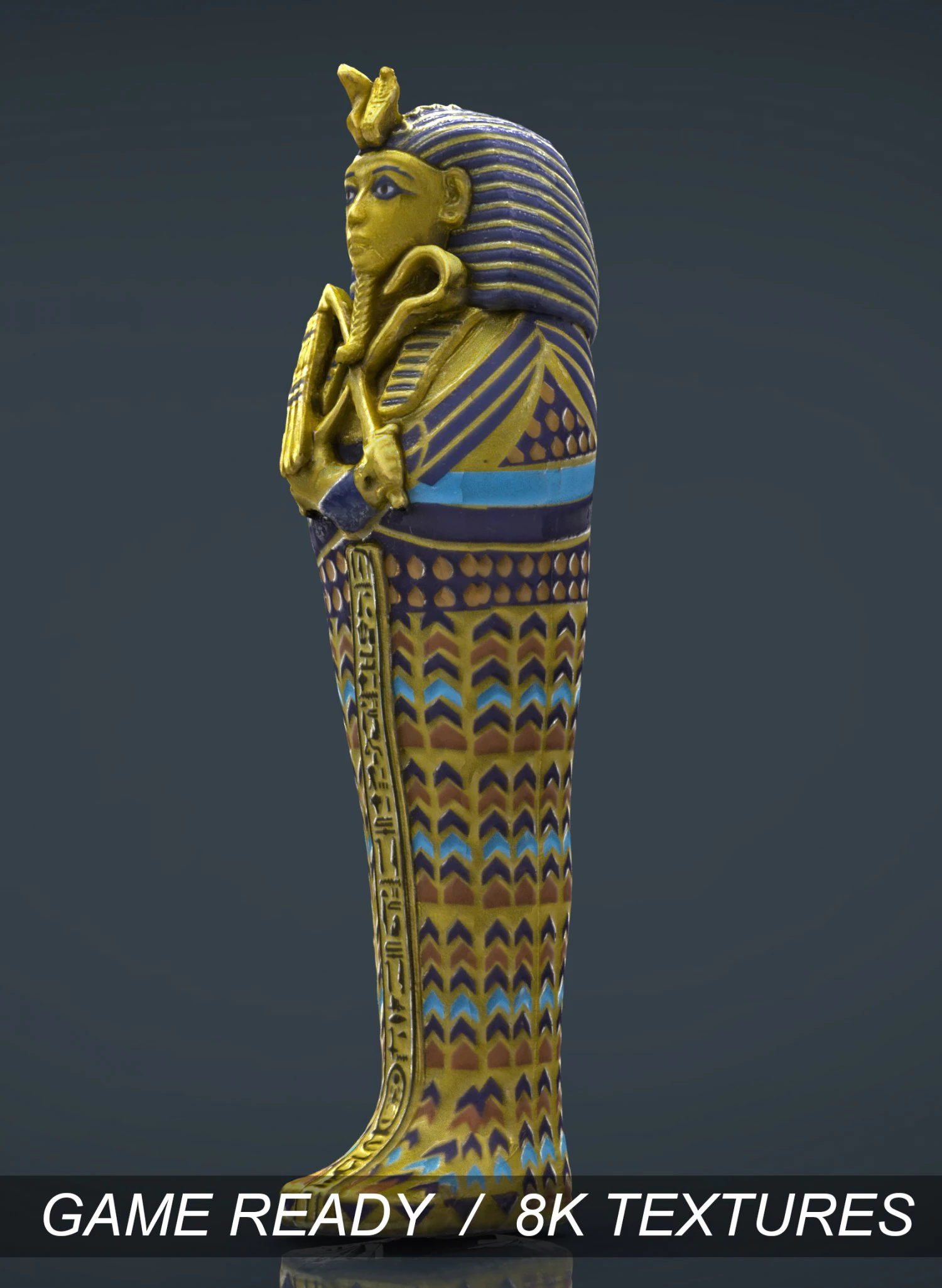 king tutankhamun sarcophagus 3D Model .c4d .max .obj .3ds .fbx .stl .blend