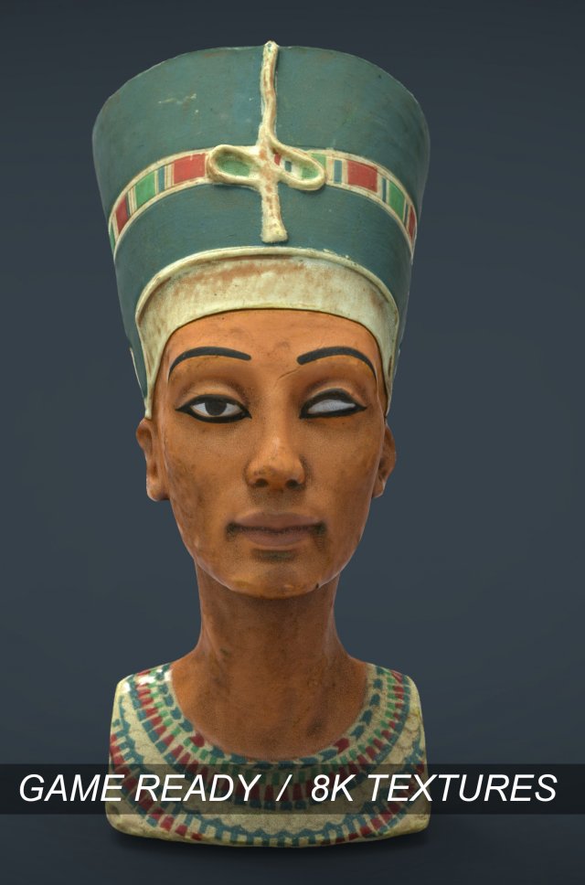 bust of queen nefertiti 3Dモデル .c4d .max .obj .3ds .fbx .stl .blend 
