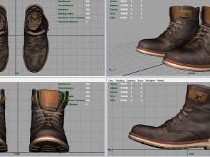 hiking boots 2 3D Model