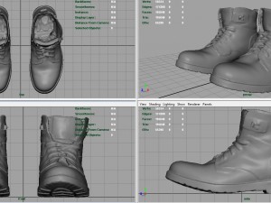 hiking boots 2 3D Model