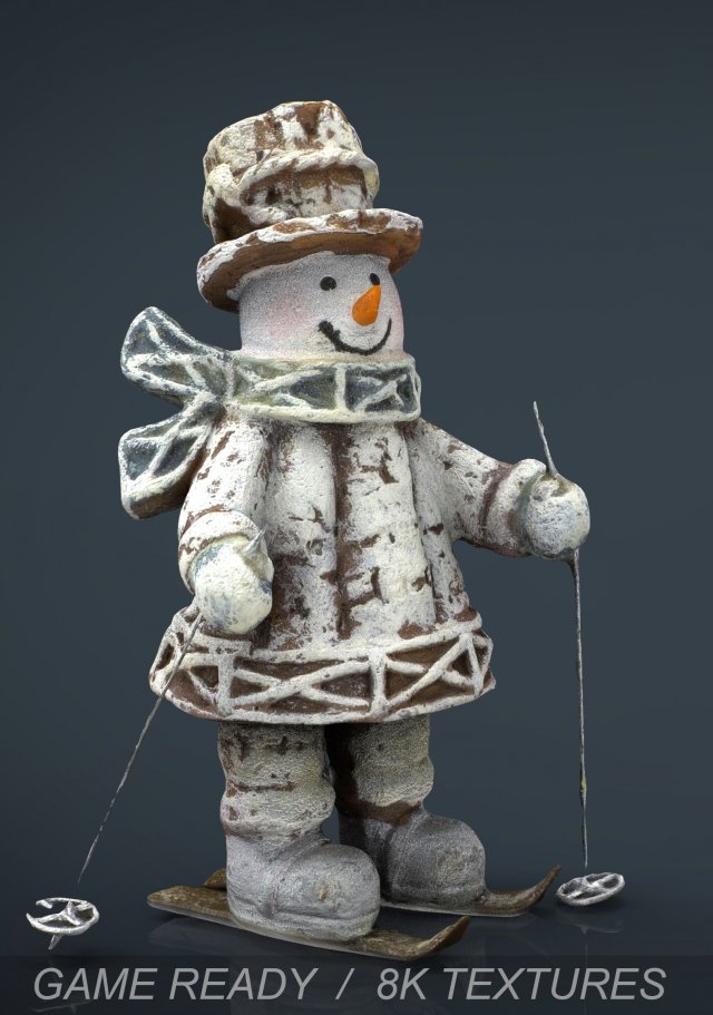 snowman skiing Modèle 3D .c4d .max .obj .3ds .fbx .stl .blend 