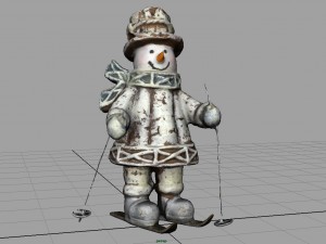 snowman skiing Modèle 3D