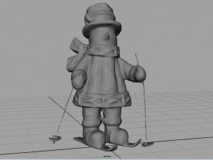 snowman skiing Modèle 3D