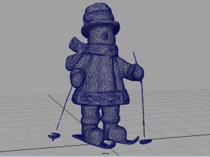 snowman skiing Modèle 3D