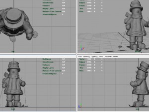 snowman skiing Modèle 3D