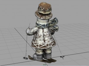 snowman skiing Modèle 3D