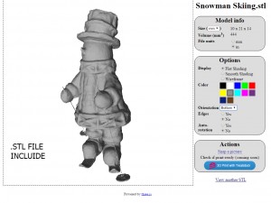 snowman skiing Modèle 3D