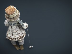 snowman skiing Modèle 3D