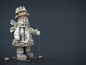 snowman skiing Modèle 3D